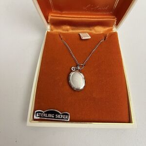 Vintage Deadstock L’amour Sterling Silver Locket 18” Necklace No Mono Rocket